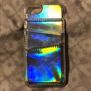 Holographic iPhone 7 wallet phone case